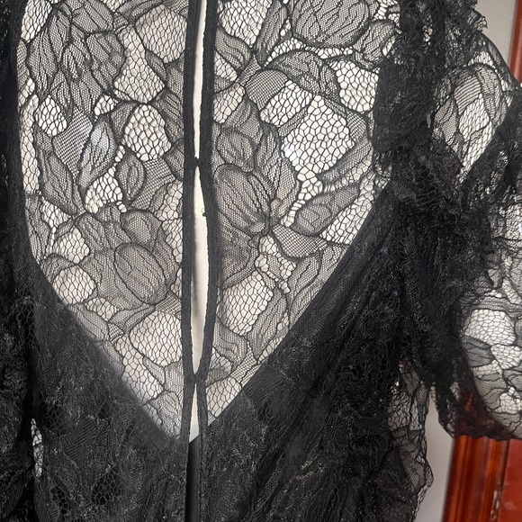 ZARA sz S black lace layer dress with slip - Picture 3 of 8